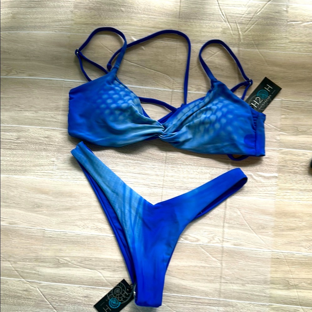 H2OH! Mermaid Vibrant Blue Bikini Set top S bottom M